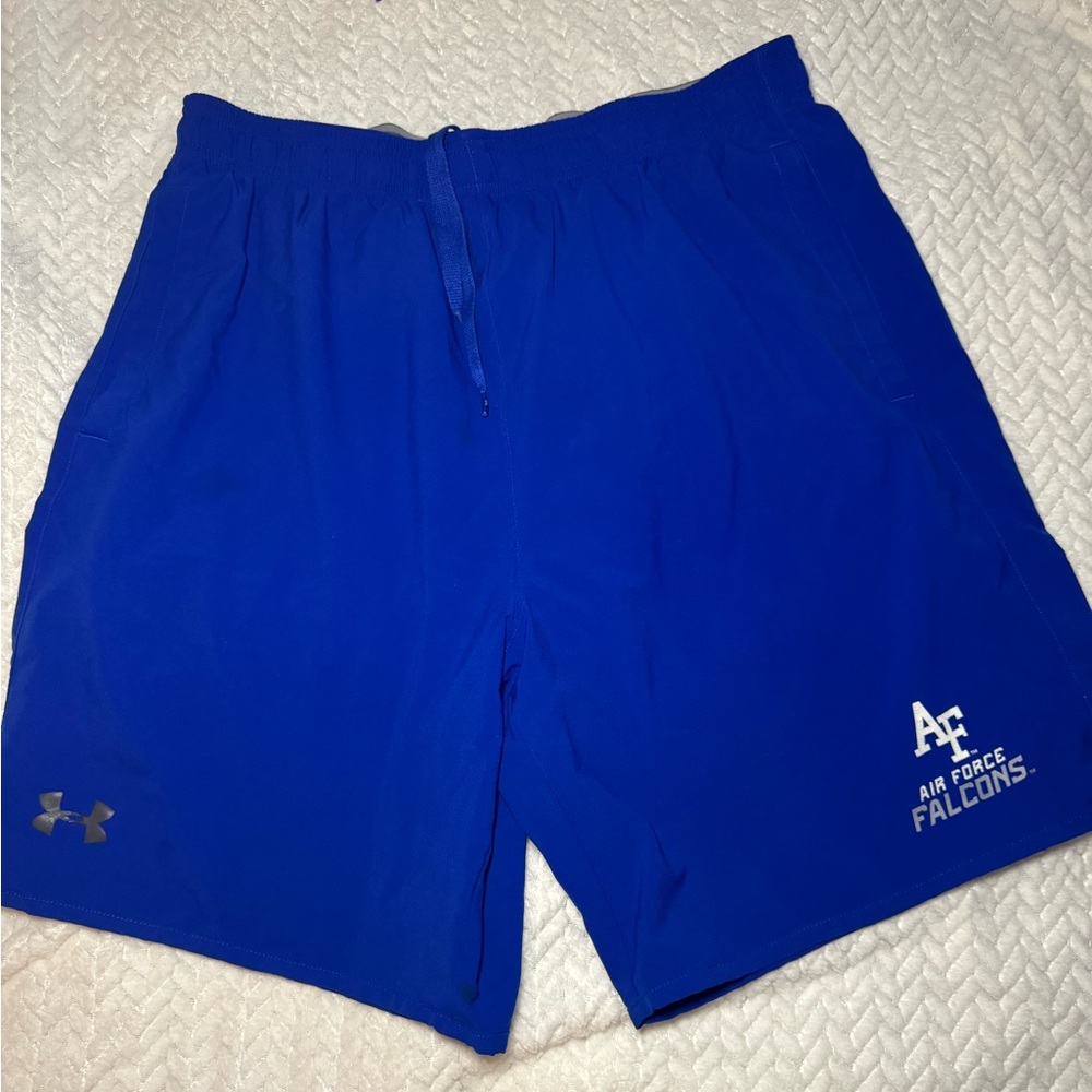AIRFORCE Men’s 7 inch blue UnderArmor Air Force athletic shorts